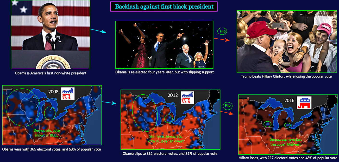 Obama, Hillary, Trump election maps